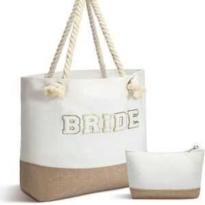 Bride Tote Bag and Clutch Set